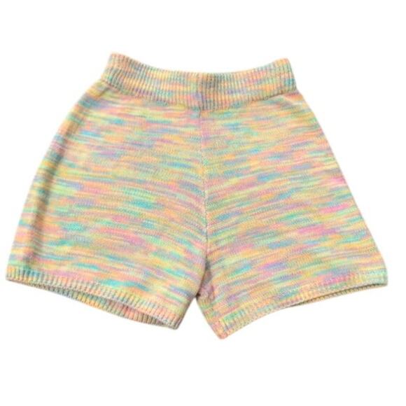 Sage & Oak Sweater Knit Shorts – Barbiecore Rainbow Sherbet – Crochet Medium - Picture 6 of 7